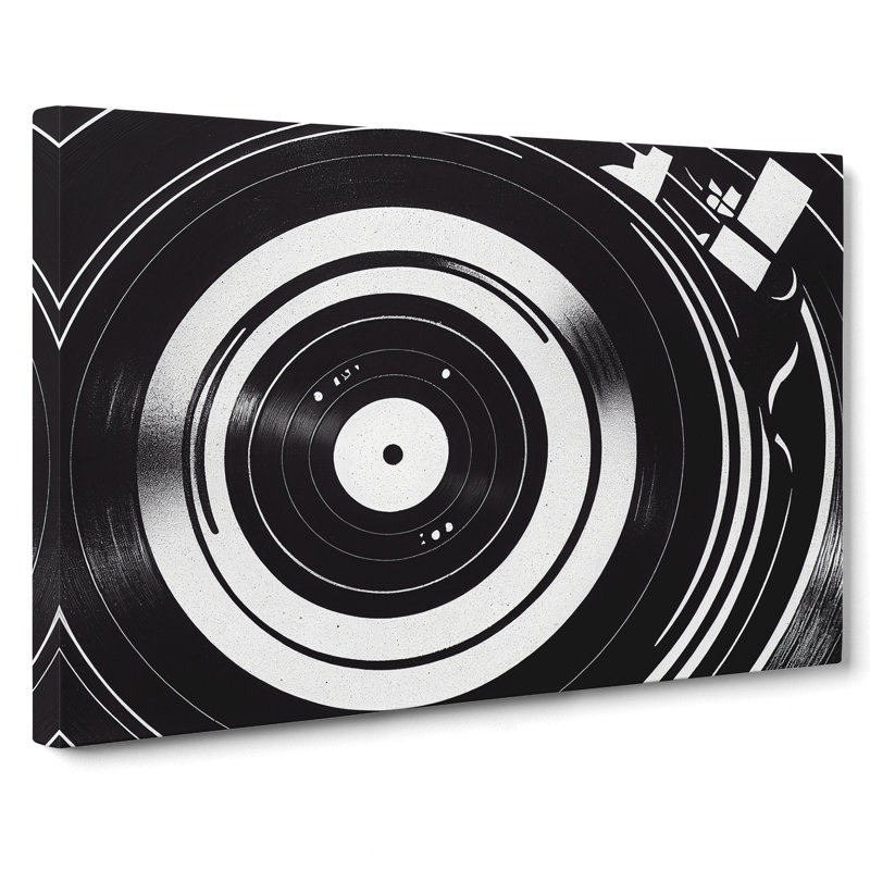 Masterful Vinyl Record Abstract - Wrapped Canvas, 35cm H x 50cm W x 3cm D