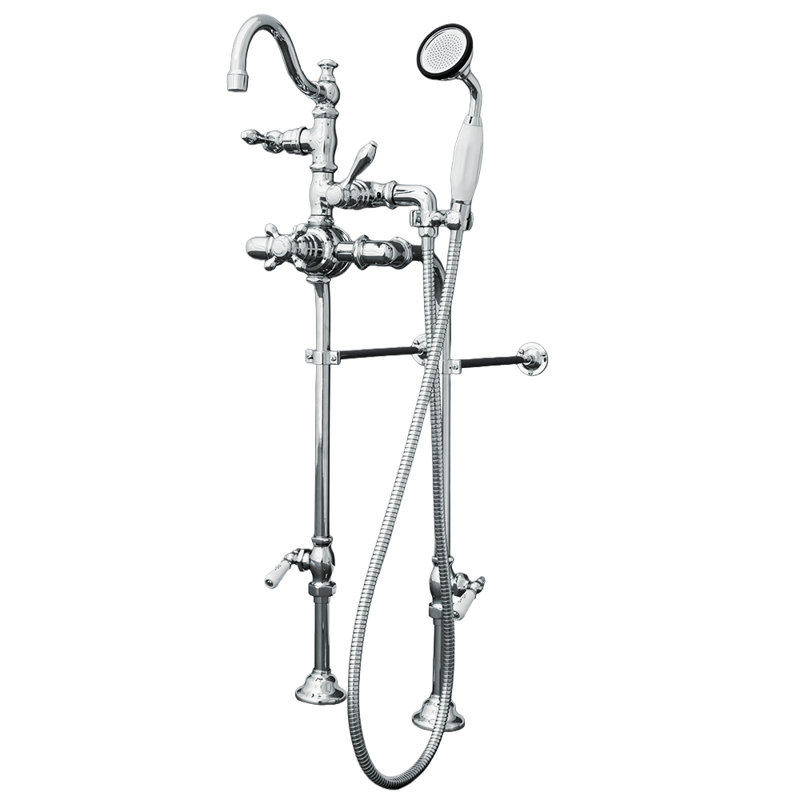 Thermostatic Deck Mount Tub Faucet with Handheld (P1032) by Strom Living, Chrome
