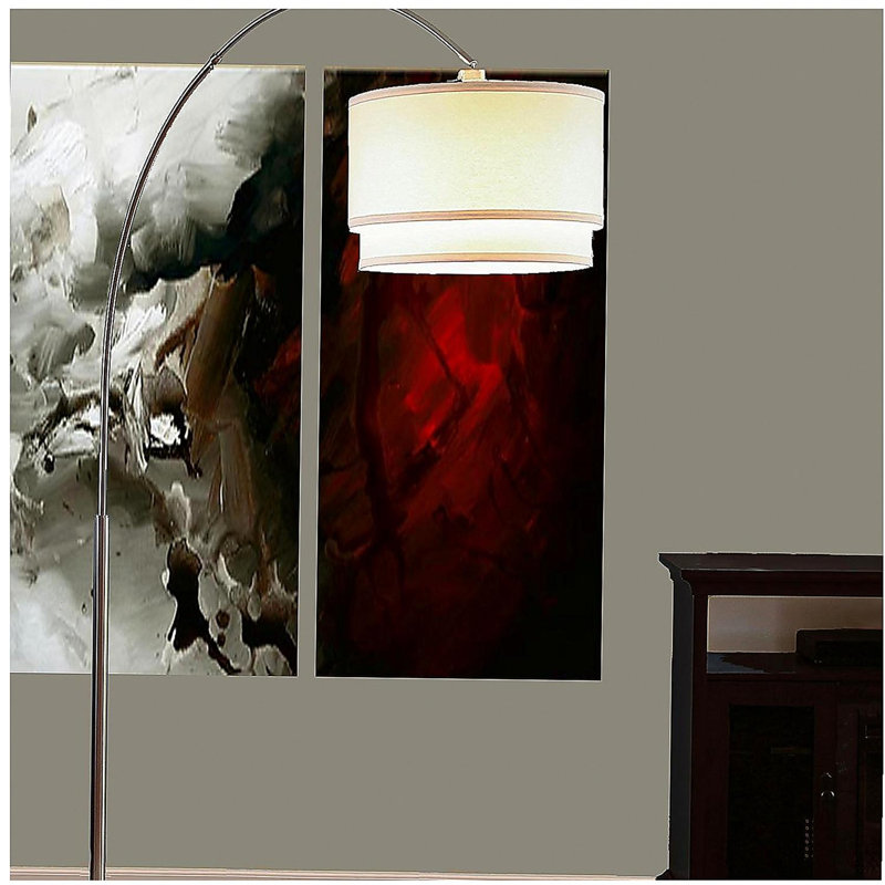 Lampe sur pied en marbre 81 po à double abat-jour H (3,65 / 43,20)