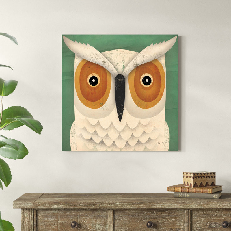 Hibou blanc, H 30 po x l 30 po