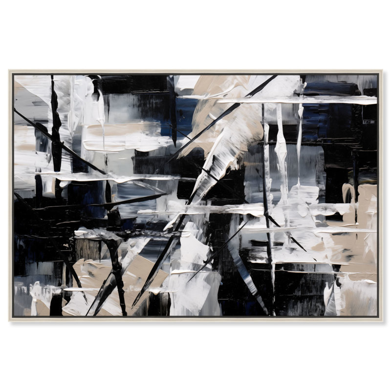 Art mural moderne abstrait sur toile Balada par Art Remedy, Cadre argenté, H 21 po x l 31 po