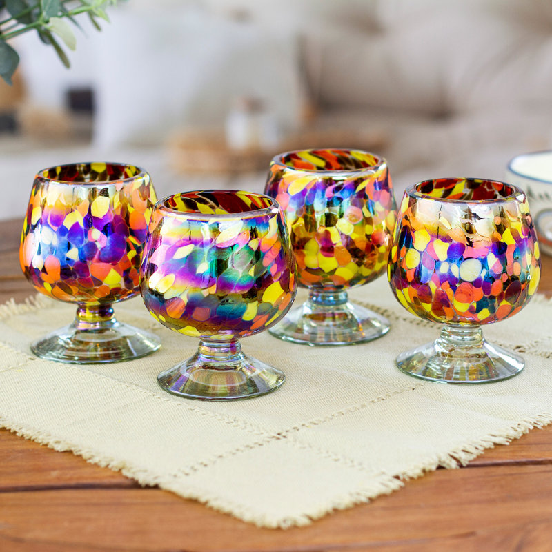 Confettis lumineux en verre recyclé soufflé à la main Mizraim (ensemble de 4)
