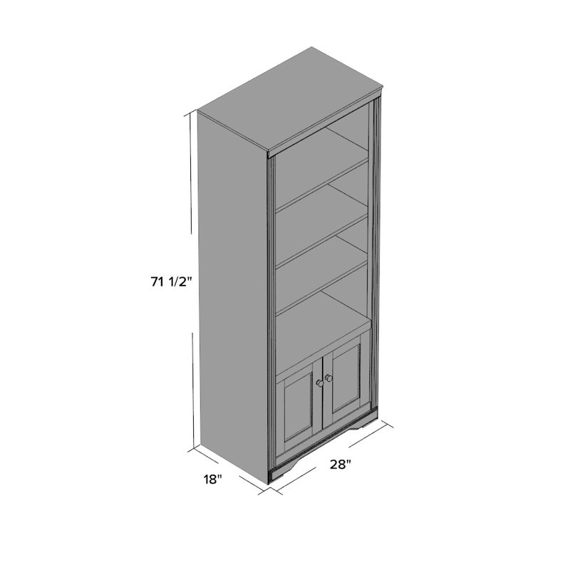 Bibliothèque standard Raheim, Mousse au chocolat, (Quatre tablettes) H 72 po x l 28 po x P 18 po