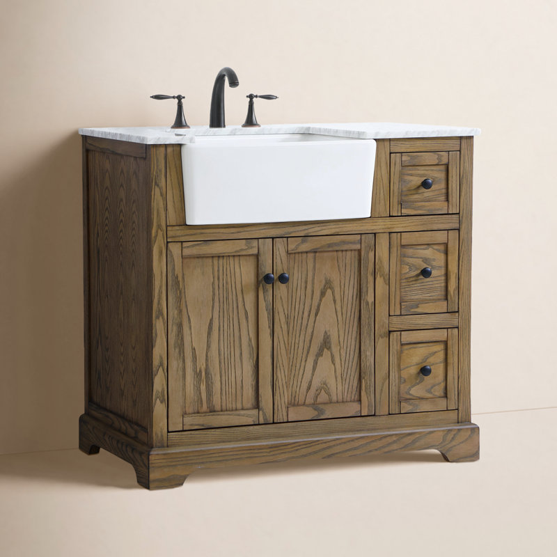 Ensemble de meuble-lavabo simple 36 po Pardue, Bois flottant