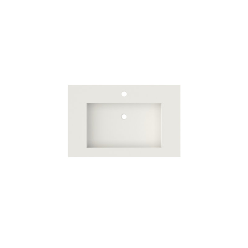 Meuble-lavabo en résine de pierre pour salle de bain - blanc mat, profondeur de 33,9 po, empreinte adaptable à tous les types d'aménagement, durabilité du matériau, installation murale ou sur comptoir, piédestal avec