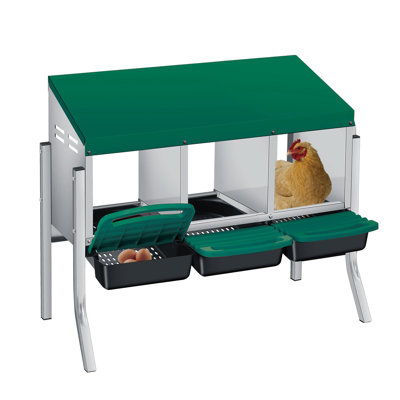 Boîte de nidification pour poulets avec plateau coulissant amovible, boîte de pose en acier galvanisé pour poulailler et ferme avicole