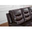 Causeuse inclinable manuelle en similicuir de 87 po de largeur Adele-1718017049