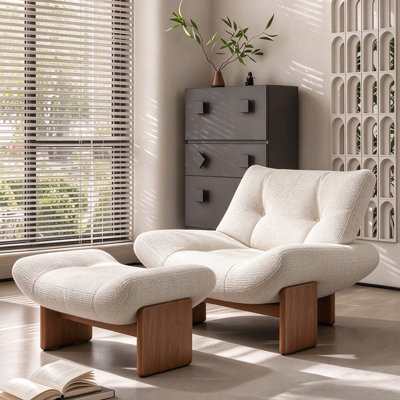 Chaise d'appoint rembourrée 39,37 po avec structure en bois massif et coussins ergonomiques