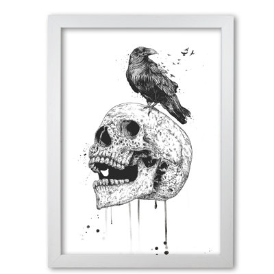 Skull & Raven 1 Piece Wall Art