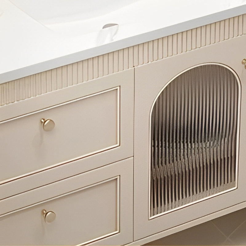 Simple modern floor-to-ceiling bathroom cabinet, 59"