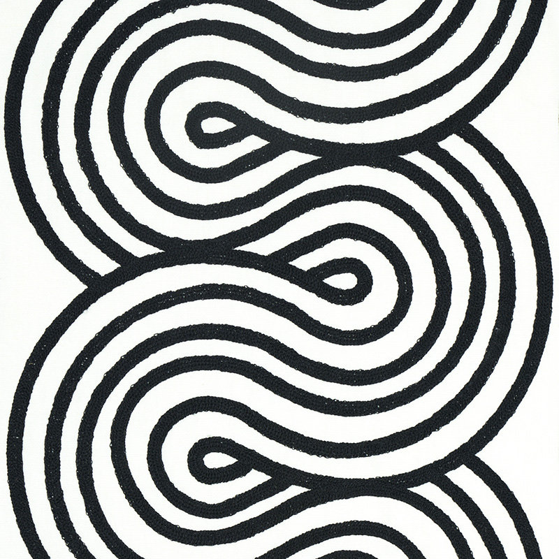 Giraldi Embroidery Fabric, Black