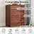 Modern Tall 3 Drawer Wooden Dresser – Deep Storage Drawers with Wide Top, Ideal for Bedroom, Living Room, Hallway, Kids Room (Red Walnut Finish)-1087464137