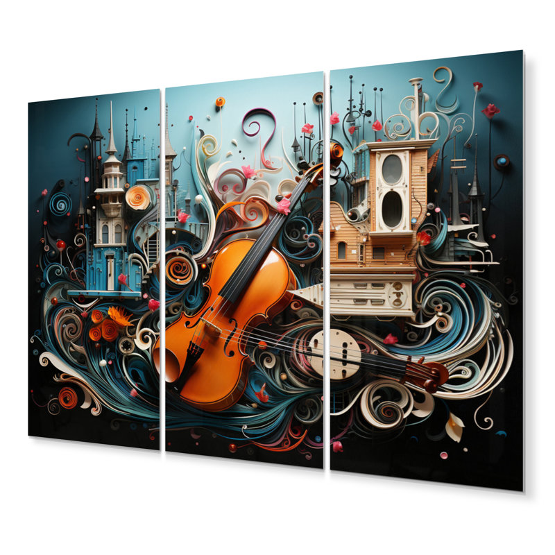 Surreal Symphony - Abstract Collages Metal Wall Decor Set 3