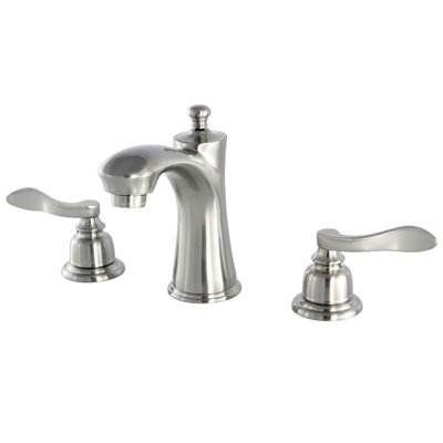 Robinet de salle de bain surdimensionné à deux poignées et fixation sur le comptoir à deux trous avec bonde escamotable Kingston