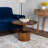 Round Mango Wood Coffee Table – 27.5” Accent Table with Rimmed Top