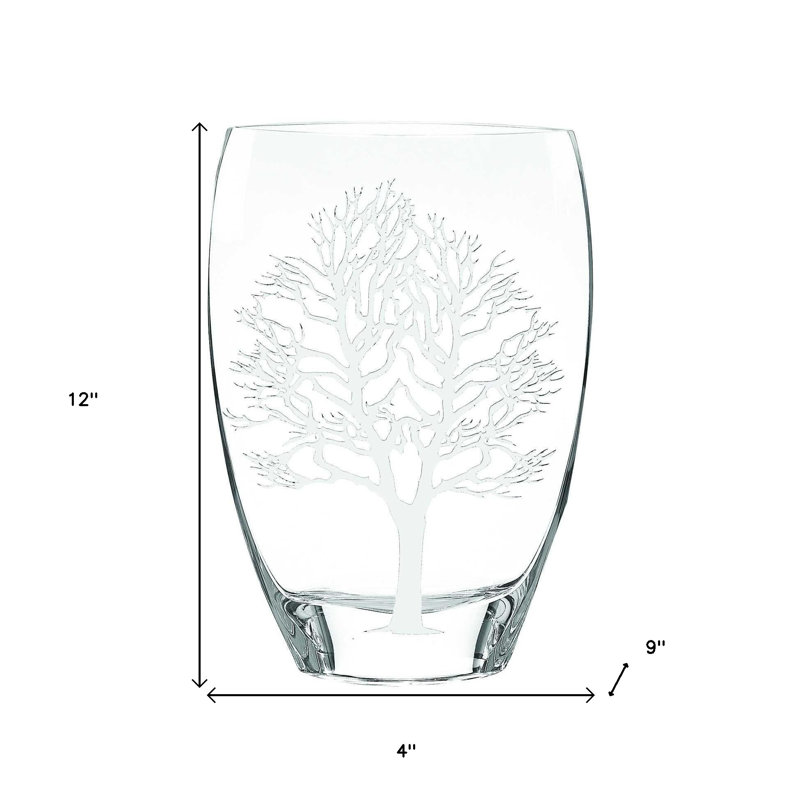 Eurydamas Handmade Lead Free Crystal Table Vase, White