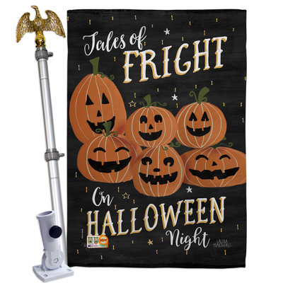 Ensemble de drapeaux en polyester 40 x 28 po Fright on Halloween Night