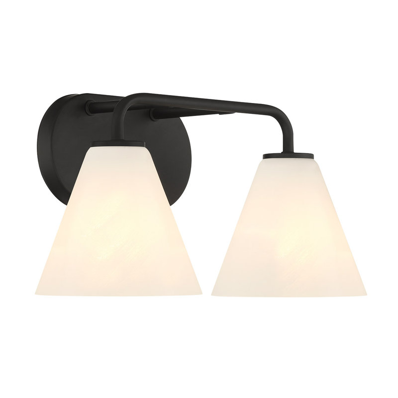Éclairage pour meuble-lavabo de salle de bain 2 lumières Falbo, Noir mat, H 8 po x l 15,5 po x P 15,5 po, Deux lumières