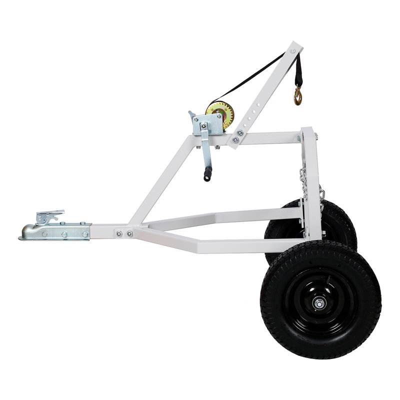 Arche de dérapage robuste pour bûches de VTT - capacité de 1000 lb avec treuil manuel, chaîne de 94 po et pneus, bleu