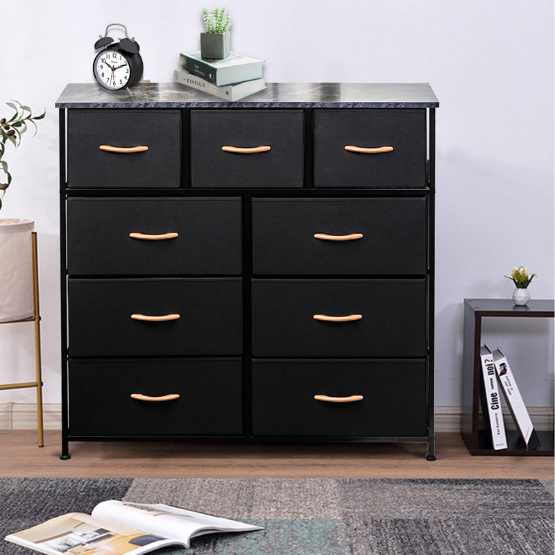 Matherly 9 Drawer Storage Drawer, Black