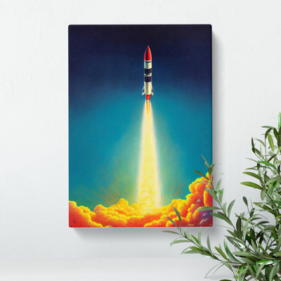 Mysterious Spaceship Rocket - Wrapped Canvas