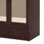 Grand lit escamotable en bois de pin grand format - conception d'armoire, centrale électrique et panneau de décoration en rotin-1009358643
