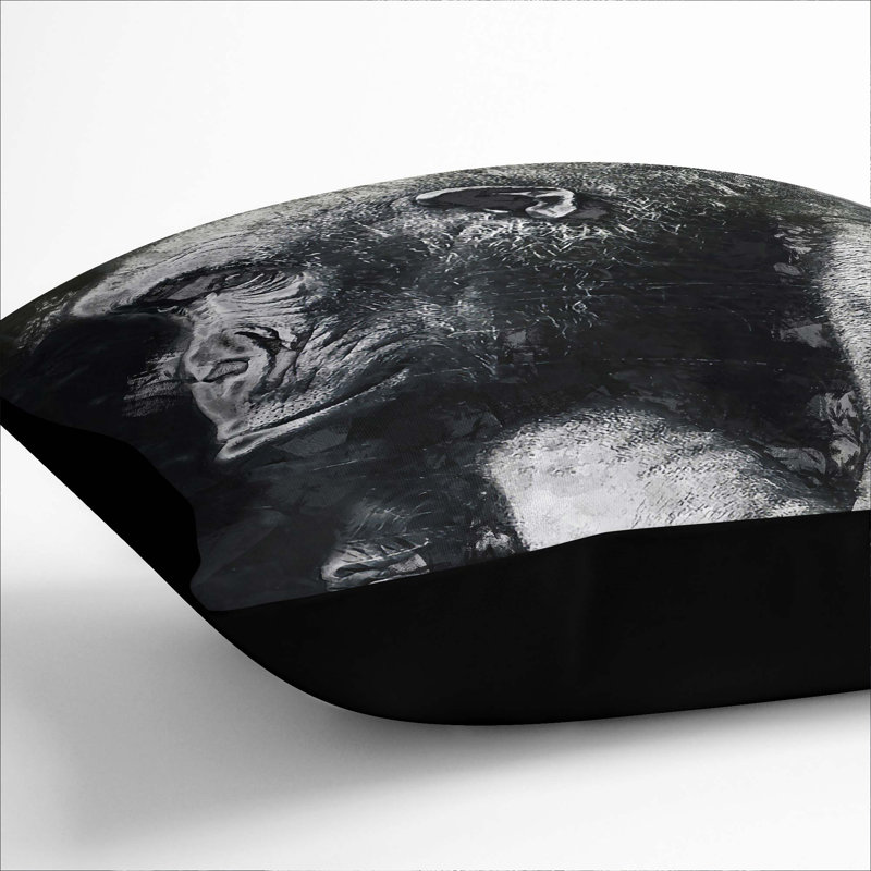 Square Throw Cushion, 40cm H x 40cm W x 15cm D, Black