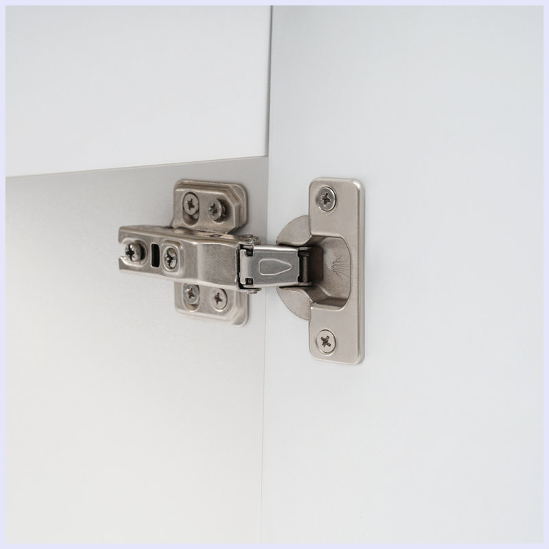 Meuble-lavabo moderne avec tablette à deux niveaux, Blanc