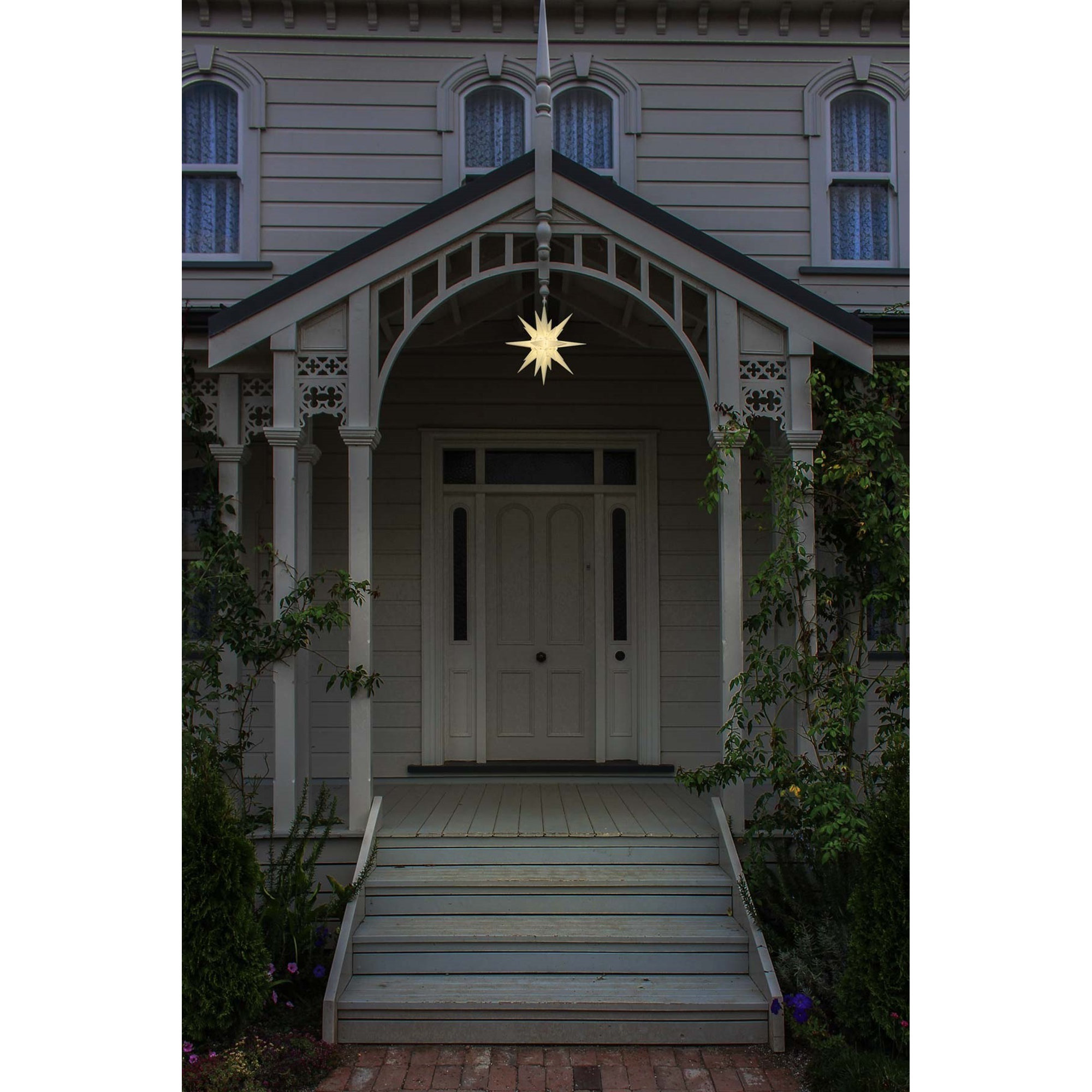 CandleCup Outdoor Holiday Moravian Star Light Decoration, Warm White, 18in