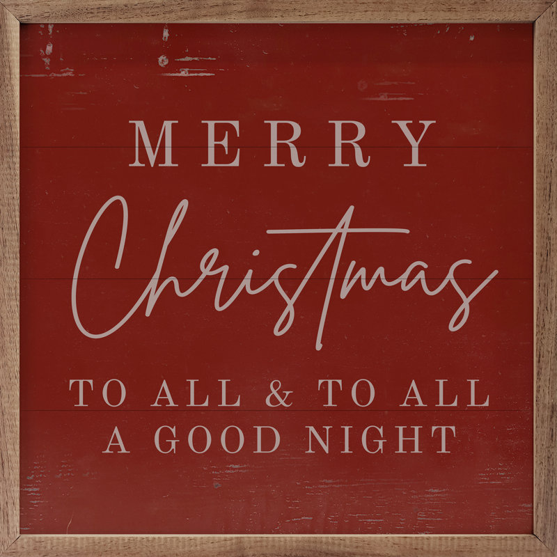 Merry Christmas To All Red, H 24 po x l 24 po