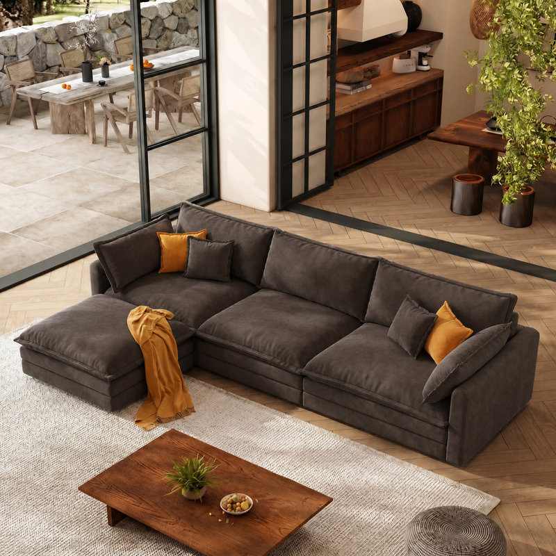 Canapé modulaire en L 113,77 po Comfy, Grey