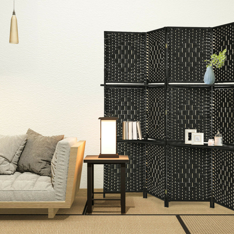 Woodrum 181cm W x 180cm H 4 - Panel Folding Room Divider