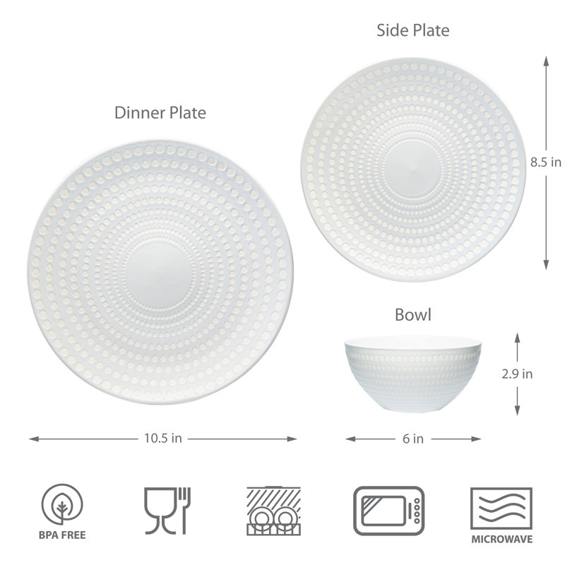 12-Piece Ceramic Dinnerware Set-Bijou Designs