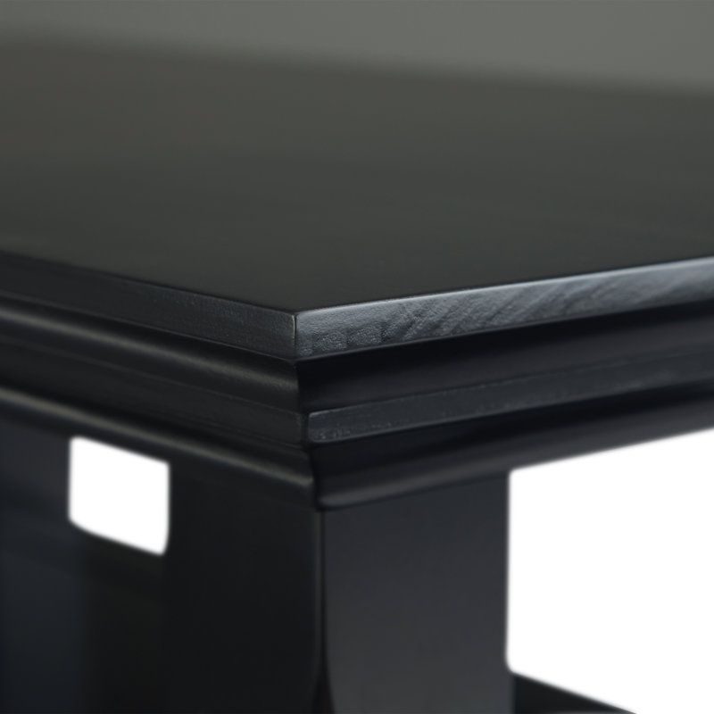 Acadian 14 Inch Solid Wood Transitional Narrow Side Table In Black (Set Of 2), Black