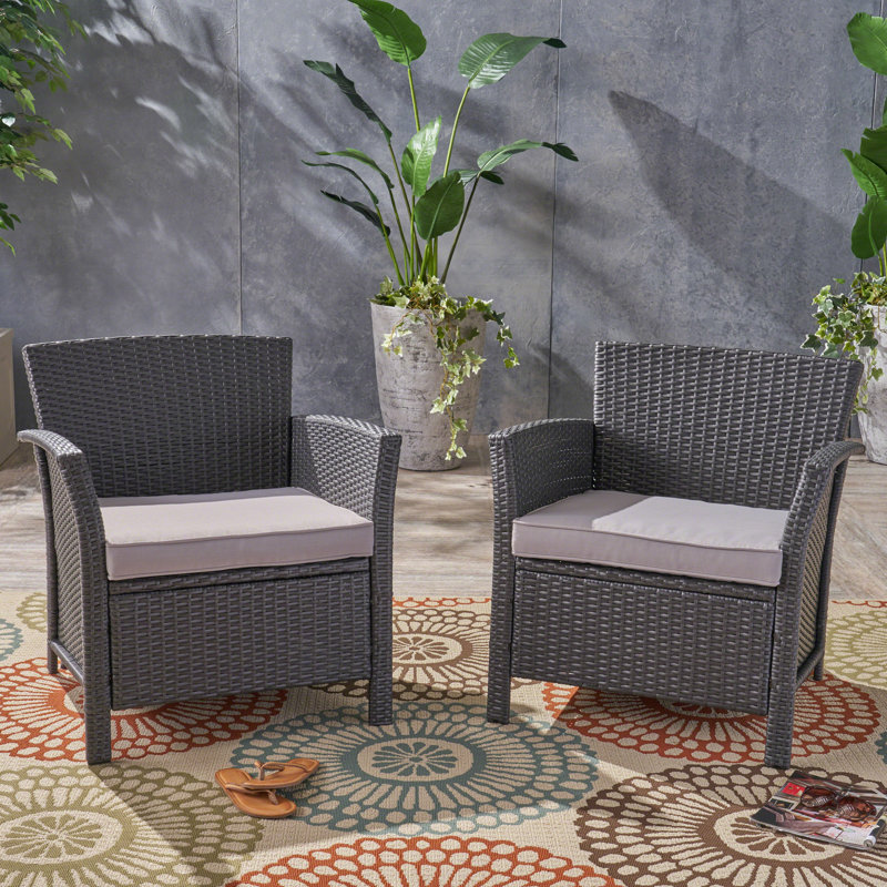 Chaise de patio avec coussin Morphis, Argenté, Gris clair