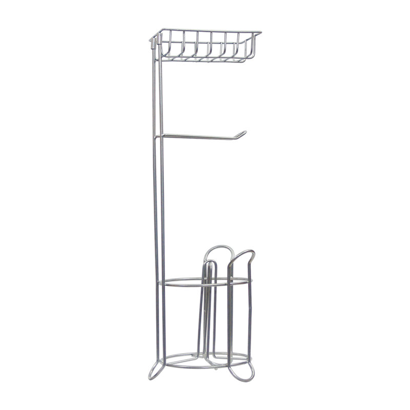 Porte-papier hygiénique sur pied, argent