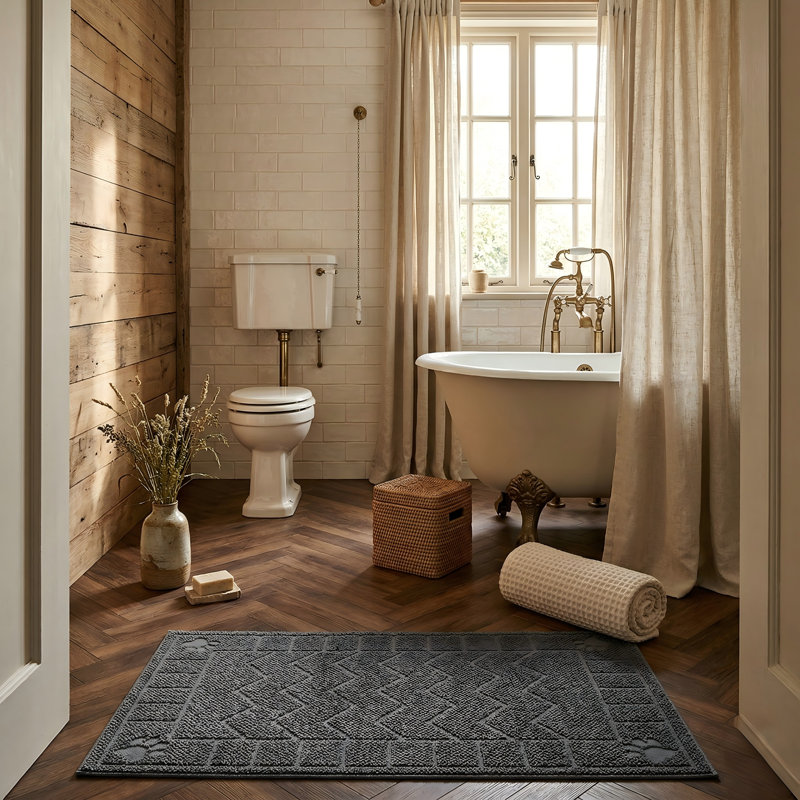 Grand tapis de litière pour chat, 35 po x 24 po, garde les planchers propres, contrôle des dispersions, imperméable, facile à nettoyer, durable, pour une utilisation sous la litière, gris