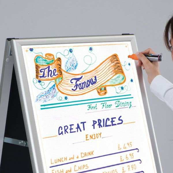 Black Aluminum Freestanding Double-Sided A-Frame Sidewalk Sign