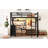 Full Size Loft Bed With Desk, And Drawers, Metal Storage Shelves, Led Lights Safe Steps Storage, Equipped Lights, Charge Station Stable Platform-1160372120