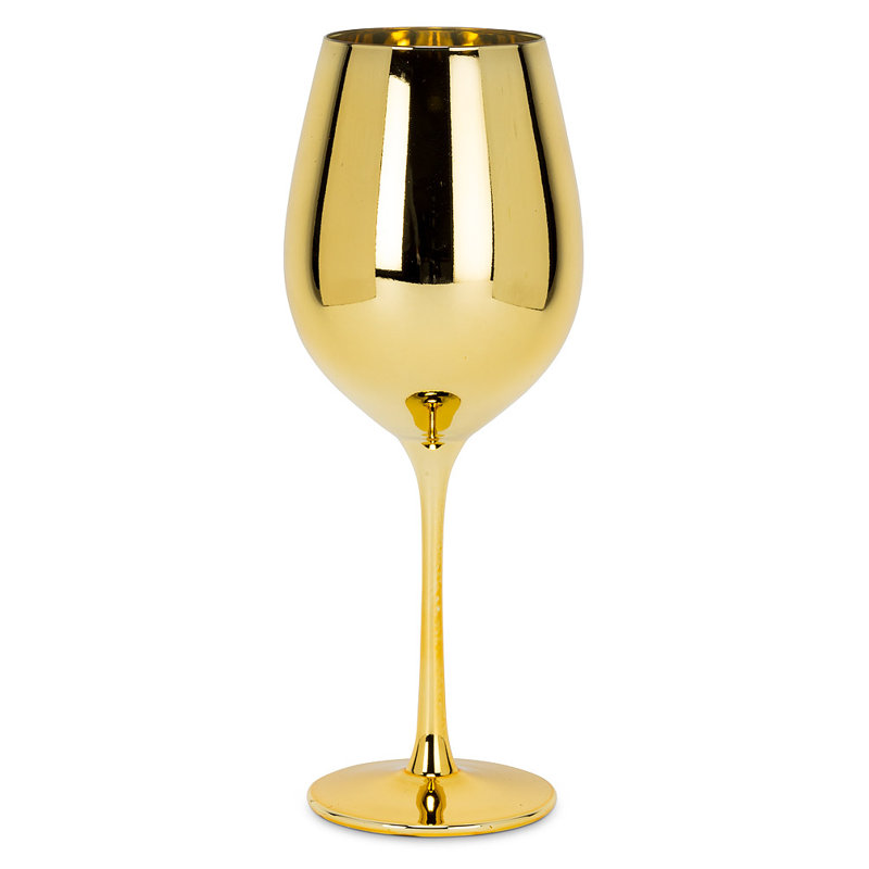 18oz. Wine Glass Set, Gold