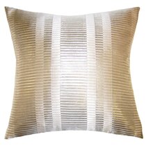 Monarch Chenille 18x18 Ivory Throw Pillow with Feather Insert