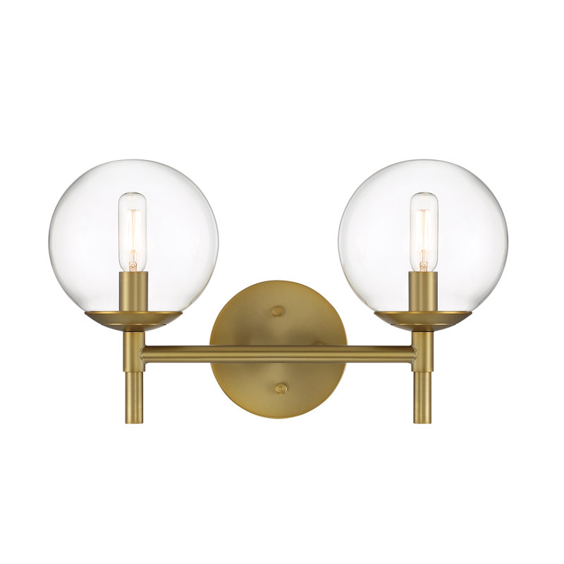 Everly Quinn Auresa Soft Brass With Clear Vanity Light