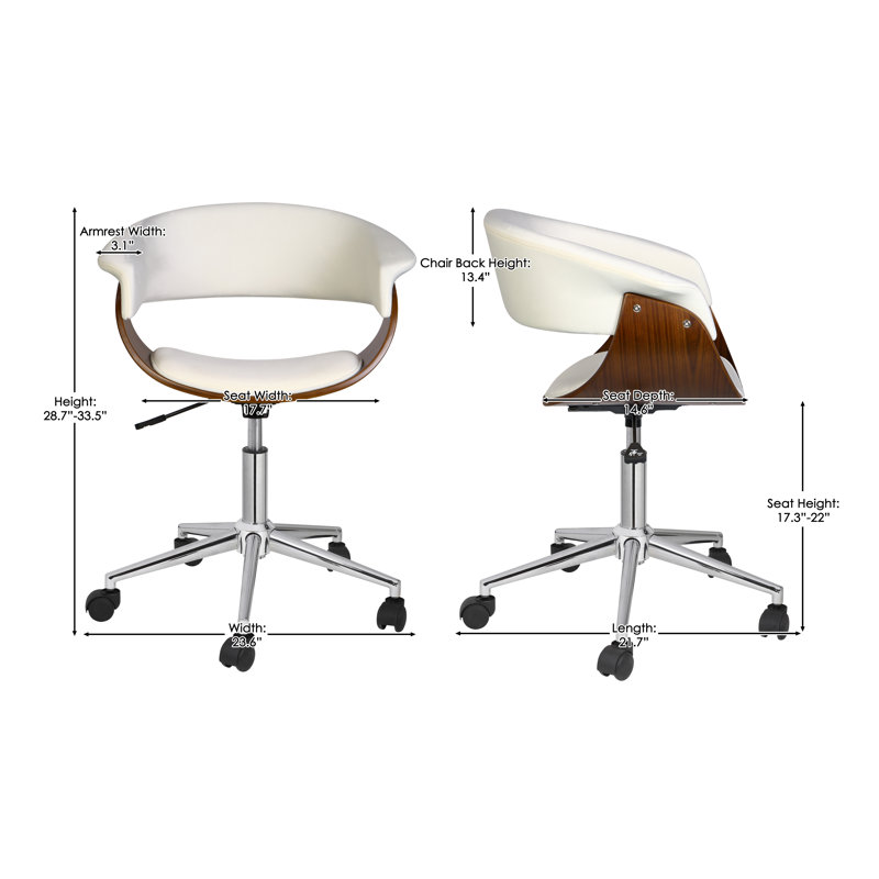 Chaise de travail Batholo, Ivoire blanc