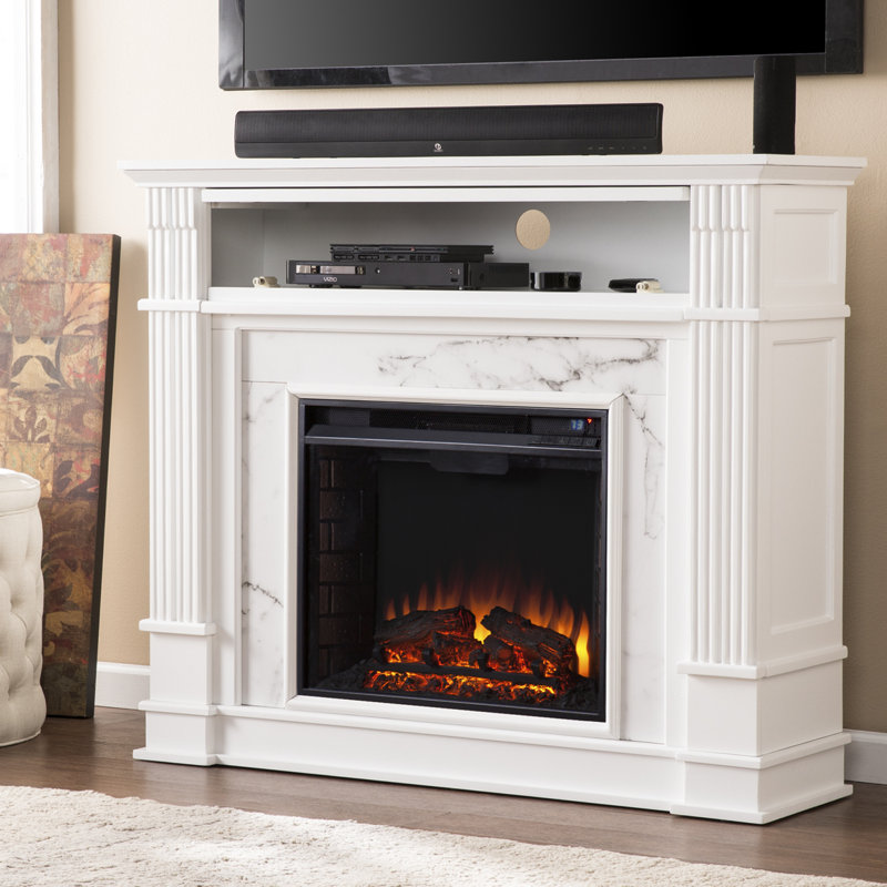 Burliegh 48'' W White Electric Fireplace