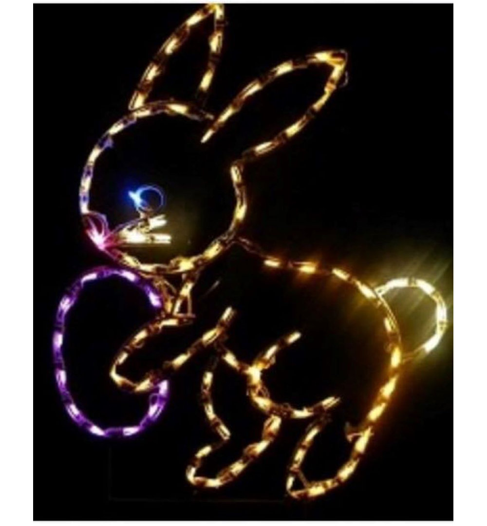 Easter Bunny with Egg Holiday Lighted Display Lori's Lighted D'Lites