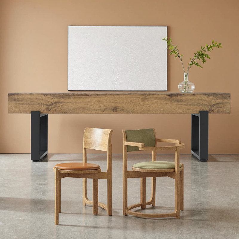 59" Farmhouse Wood Bench with 5.5" Thickened Top, Heavy-Duty Metal Legs, 550 lbs Capacity, 15-Minute Assembly, Beige