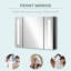 Armoire murale de salle de bain l 35,5 po x H 25,5 po avec miroir de rangement, 3 armoires, avec éclairage DEL, miroir de rangement noir 35,5 po x 25,5 po