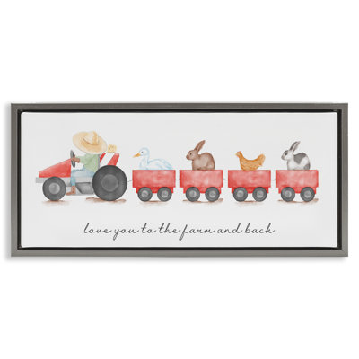 Love You Farm & Back Framed Floater Canvas Wall Art by Daphne Polselli