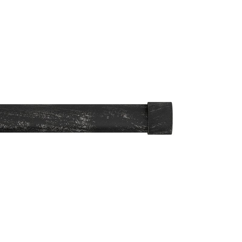Tringle à rideaux 1 po Fenway, Noir, H 1,25 po x l 84 po x P 1,25 po