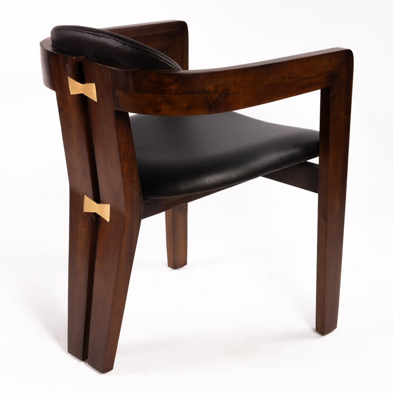 Serena Upholstered Arm Chair, Black, Brown